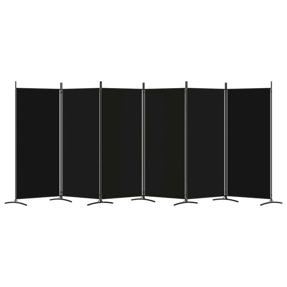 6-Panel Room Divider Black 204.7"x70.9" Fabric. Picture 4