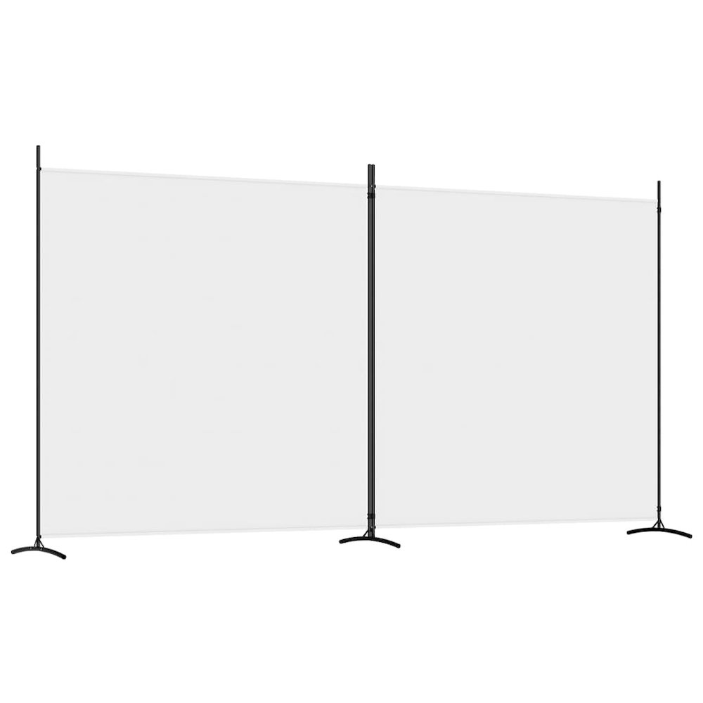 2-Panel Room Divider White 137"x70.9" Fabric. Picture 2