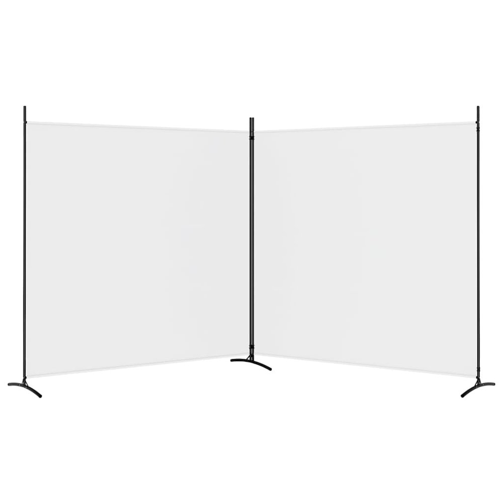 2-Panel Room Divider White 137"x70.9" Fabric. Picture 4
