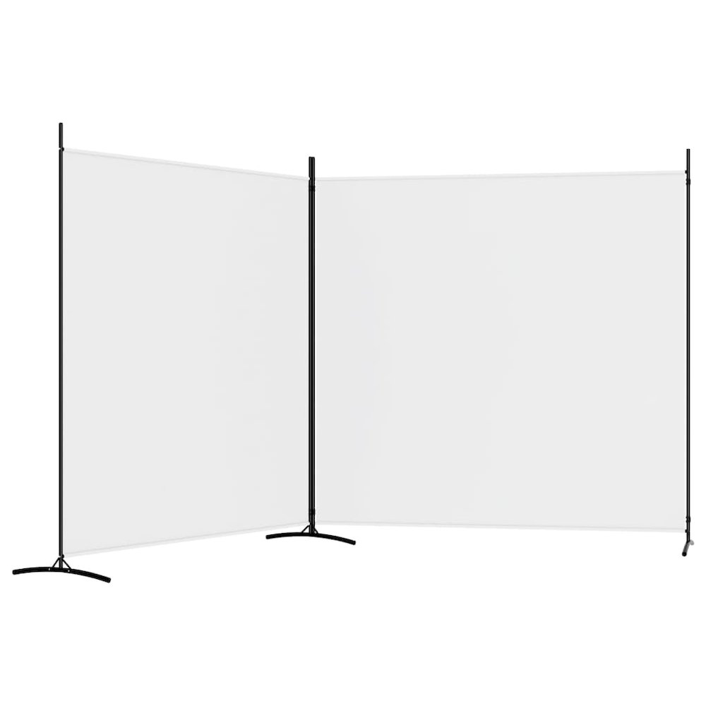 2-Panel Room Divider White 137"x70.9" Fabric. Picture 5