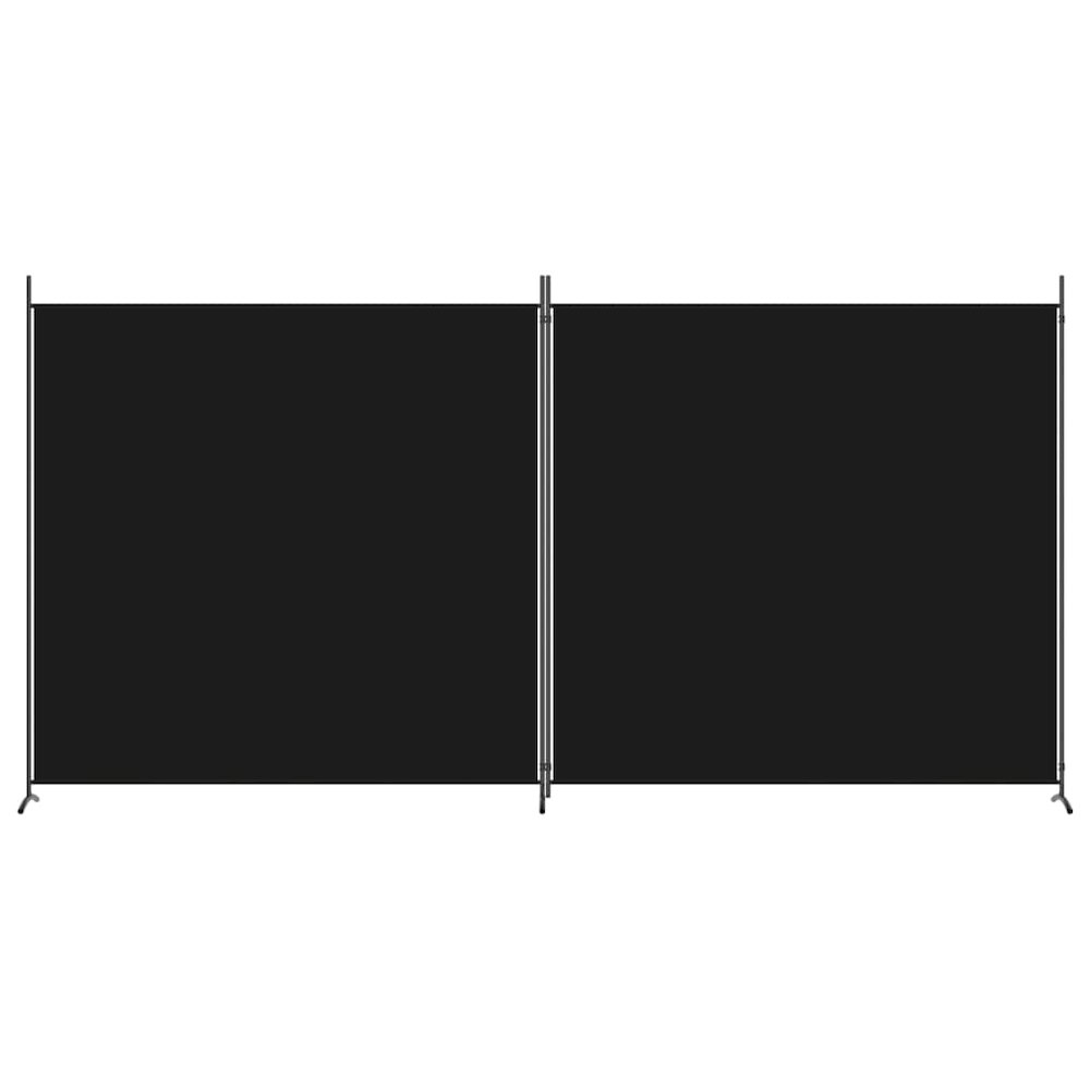 2-Panel Room Divider Black 137"x70.9" Fabric. Picture 3