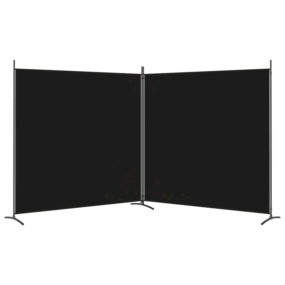 2-Panel Room Divider Black 137"x70.9" Fabric. Picture 4