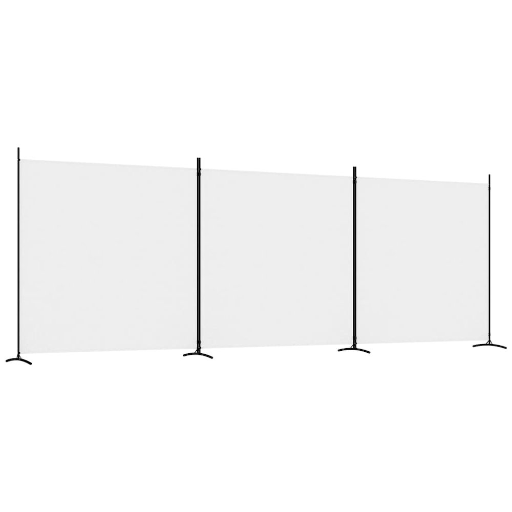 3-Panel Room Divider White 206.7"x70.9" Fabric. Picture 2