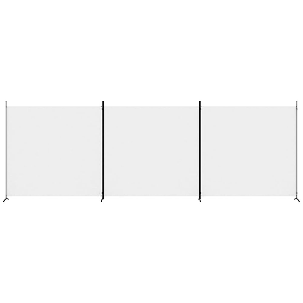 3-Panel Room Divider White 206.7"x70.9" Fabric. Picture 3