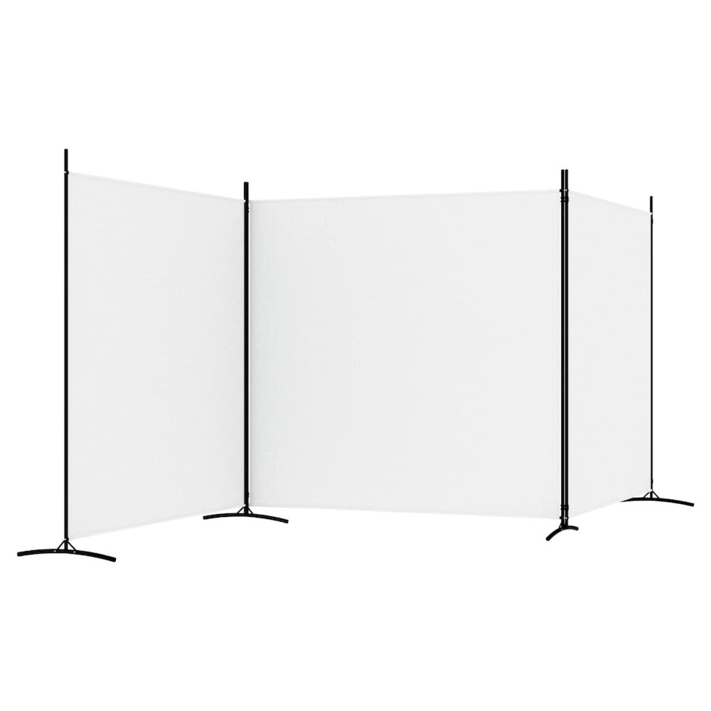 3-Panel Room Divider White 206.7"x70.9" Fabric. Picture 5
