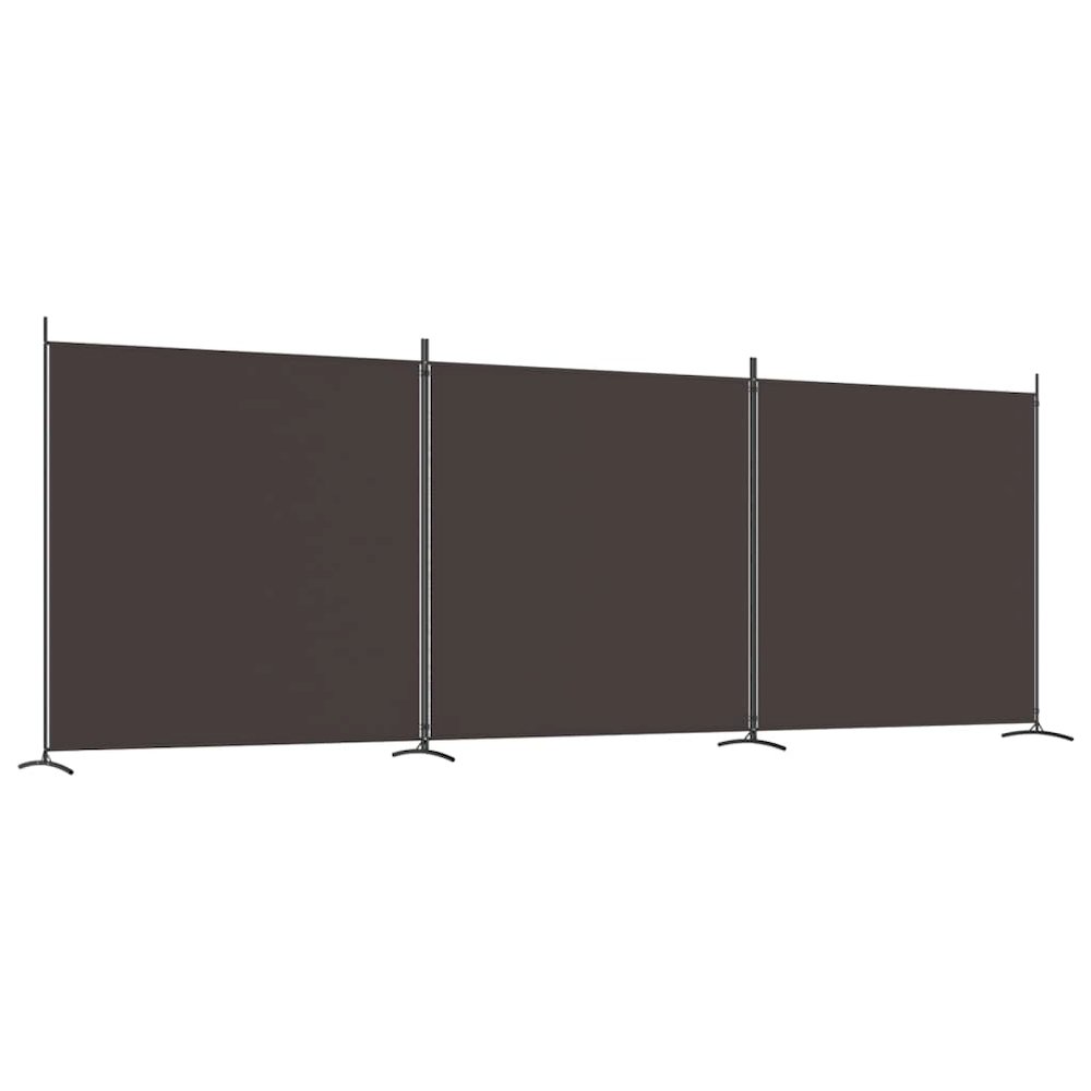 3-Panel Room Divider Brown 206.7"x70.9" Fabric. Picture 2