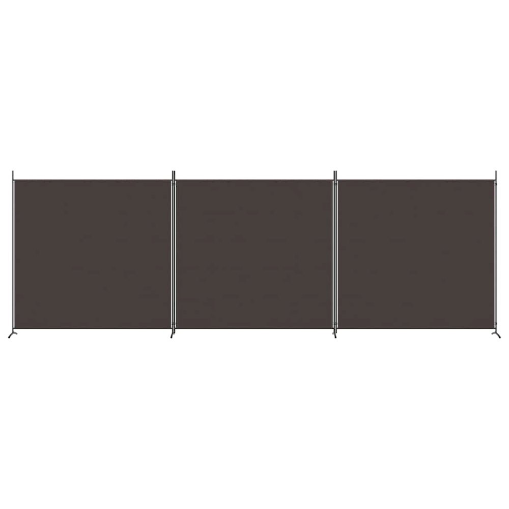 3-Panel Room Divider Brown 206.7"x70.9" Fabric. Picture 3