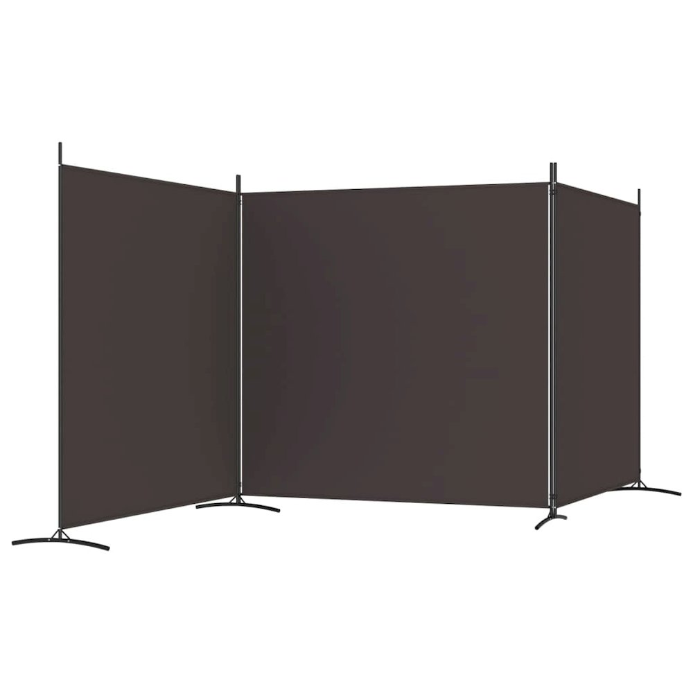 3-Panel Room Divider Brown 206.7"x70.9" Fabric. Picture 5