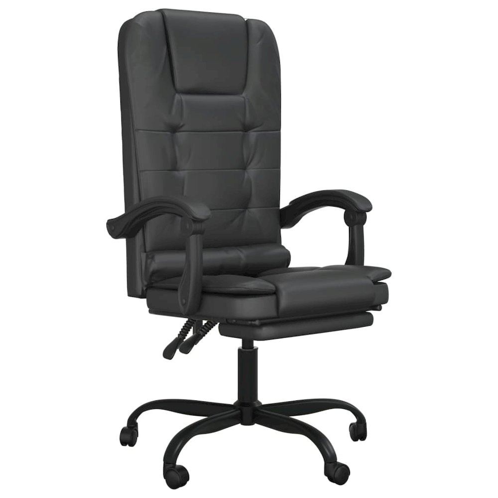 Massage Office Chair Black Faux leather, metal, plywood, foam. Picture 2