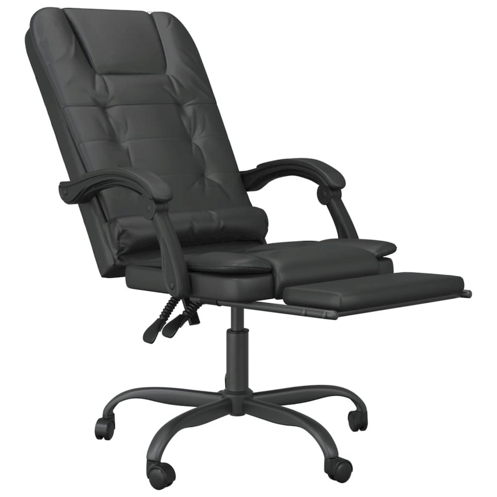 Massage Office Chair Black Faux leather, metal, plywood, foam. Picture 6