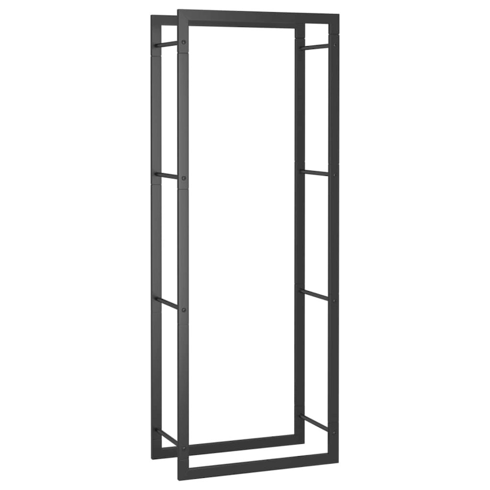 Firewood Rack Matt Black 19.7"x11"x52" Steel. Picture 2