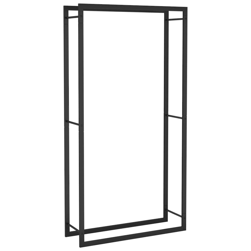 Firewood Rack Matt Black 31.5"x11"x60.6" Steel. Picture 2