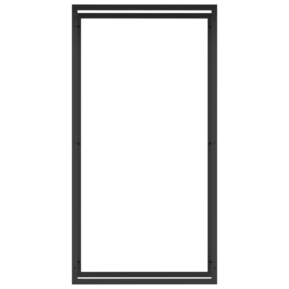 Firewood Rack Matt Black 31.5"x11"x60.6" Steel. Picture 3
