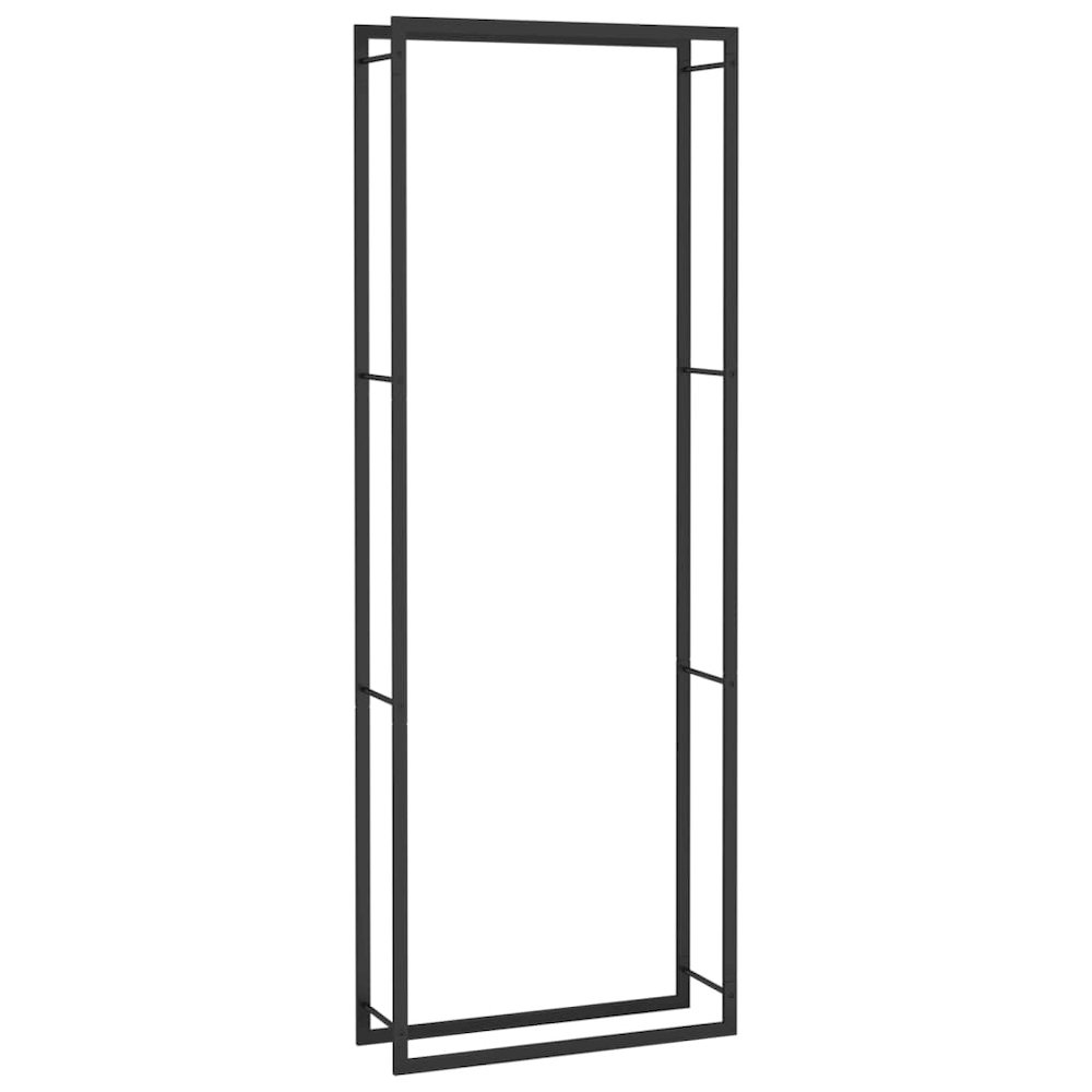 Firewood Rack Matt Black 31.5"x11"x87.4" Steel. Picture 2