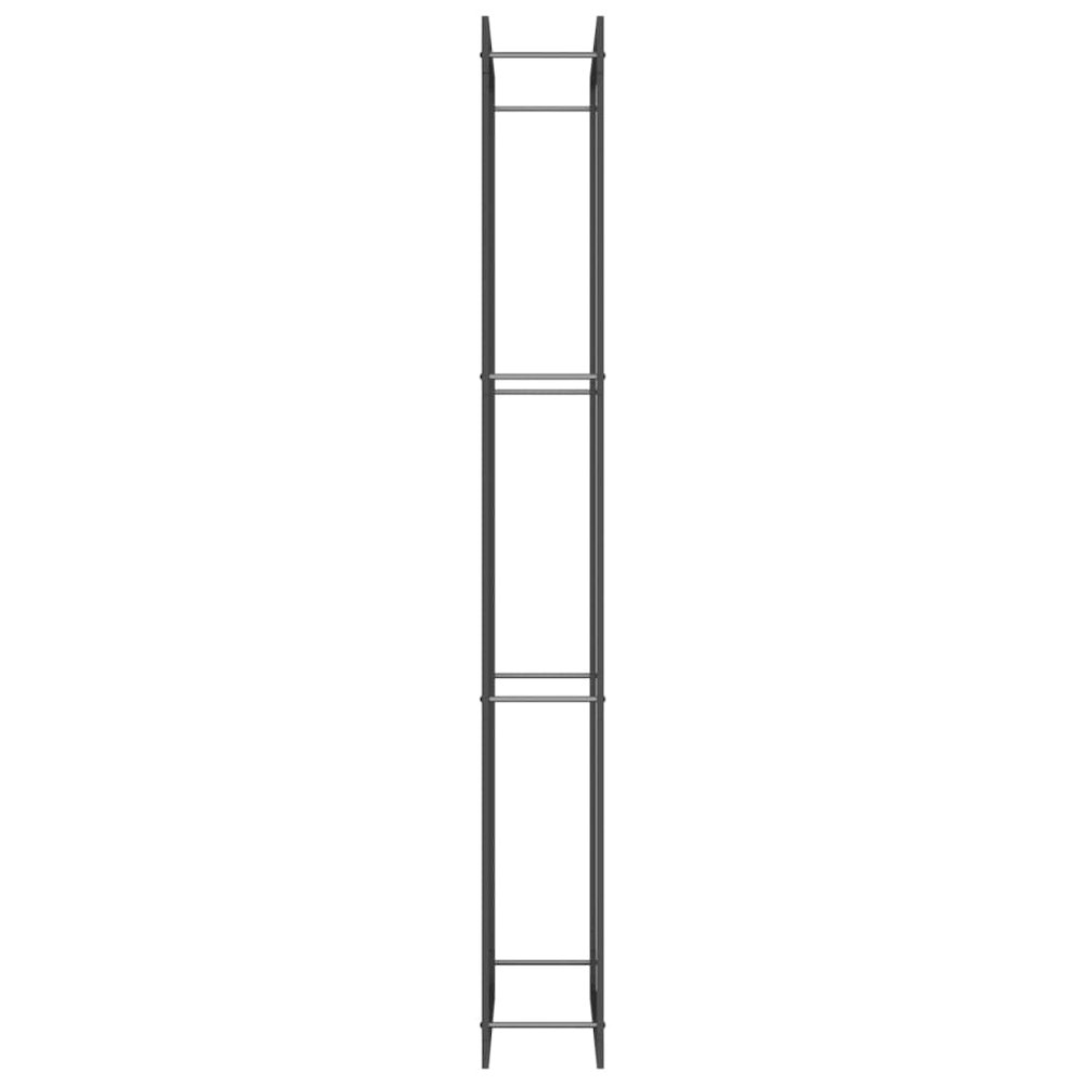 Firewood Rack Matt Black 31.5"x11"x87.4" Steel. Picture 4