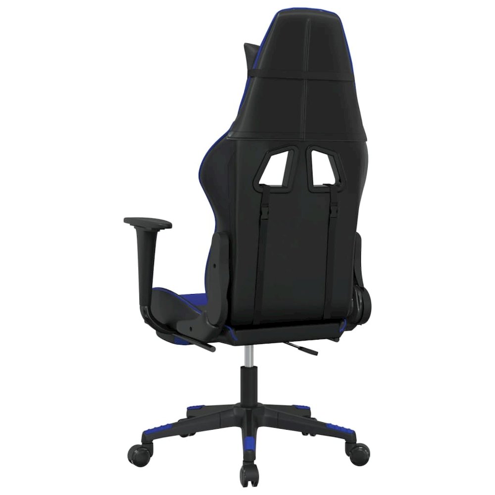 Gaming Chair Black and Blue Faux leather, metal, plywood Adjustable. Picture 5