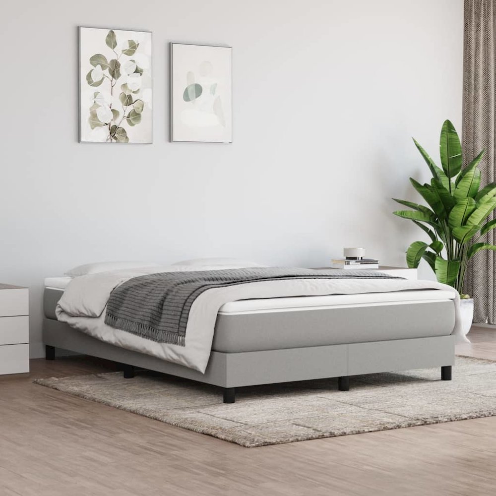 Bed Frame Light Grey. Picture 6