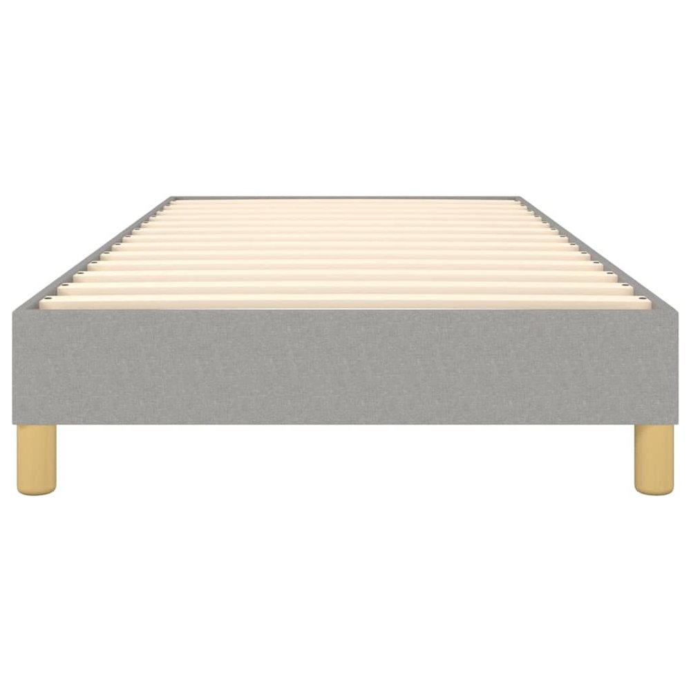 Bed Frame Light Gray Polyester, Plywood, Engineered Wood Twin XL. Picture 5