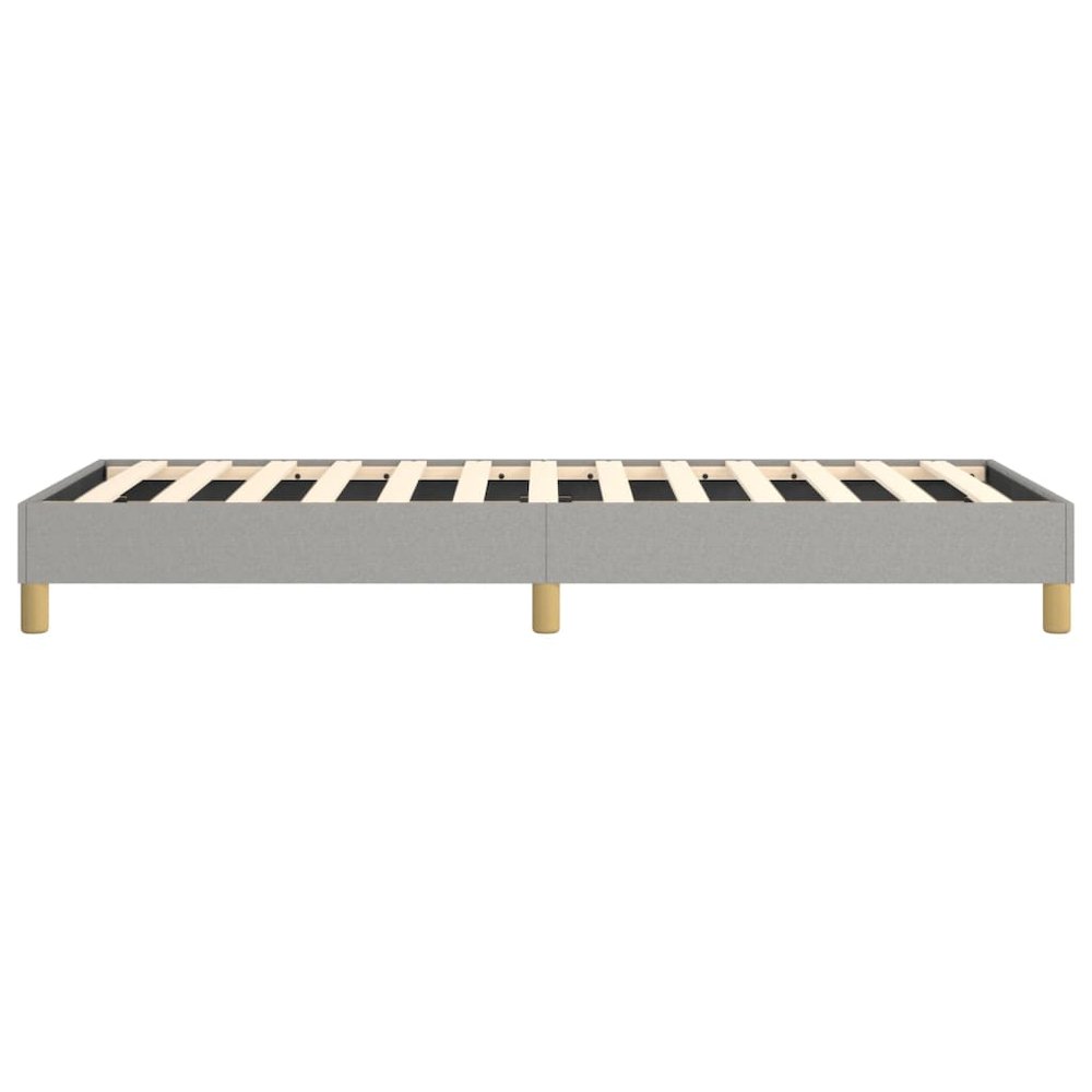 Bed Frame Light Gray Polyester, Plywood, Engineered Wood Twin XL. Picture 6