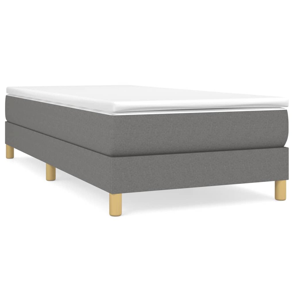 Bed Frame Dark Grey Fabric (100% polyester), plywood, engineered wood. Picture 2