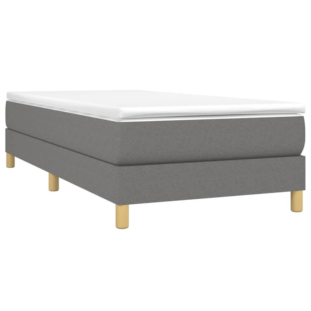 Bed Frame Dark Grey Fabric (100% polyester), plywood, engineered wood. Picture 3