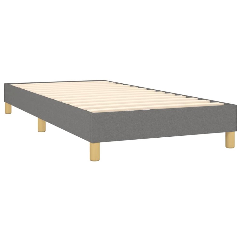 Bed Frame Dark Grey Fabric (100% polyester), plywood, engineered wood. Picture 4