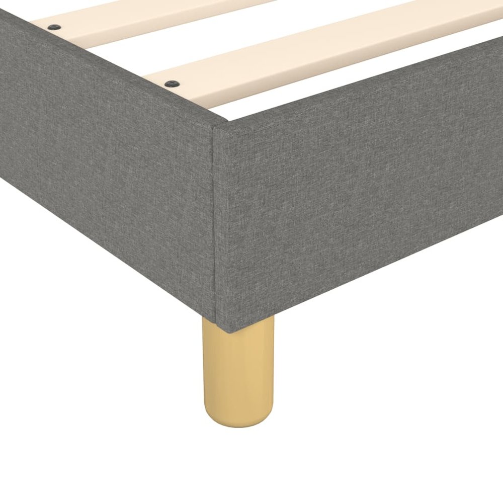 Bed Frame Dark Grey Fabric (100% polyester), plywood, engineered wood. Picture 7