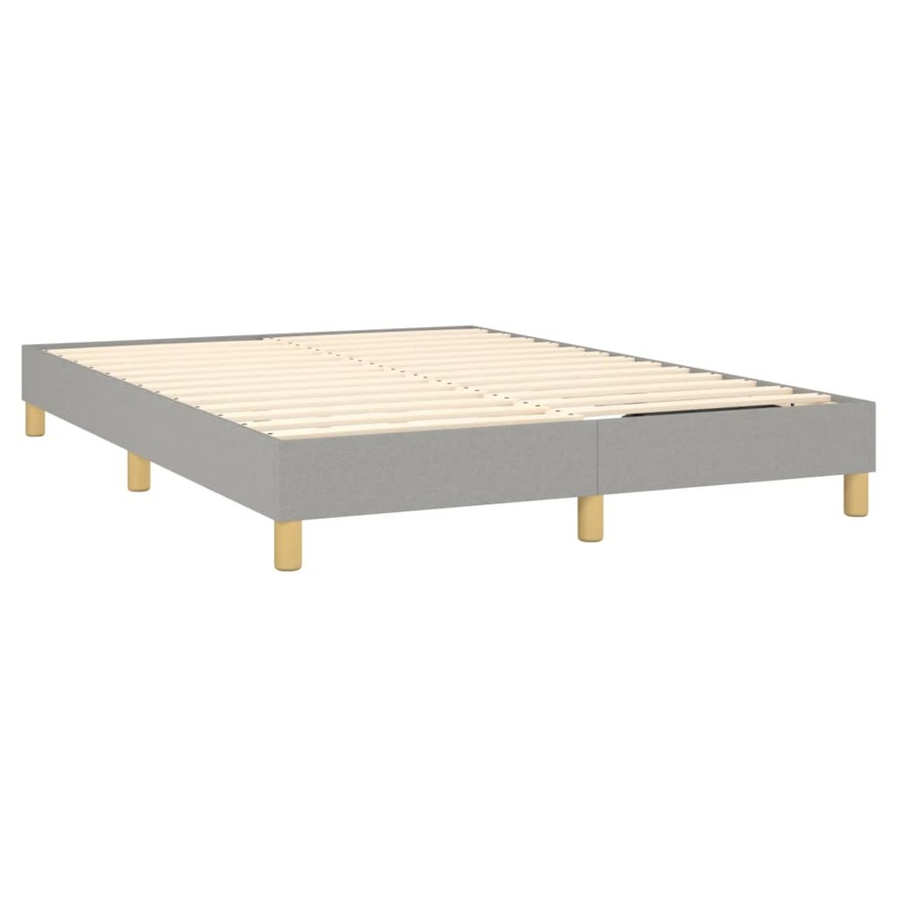 Bed Frame Light Grey 100% polyester fabric, plywood, engineered wood. Picture 4