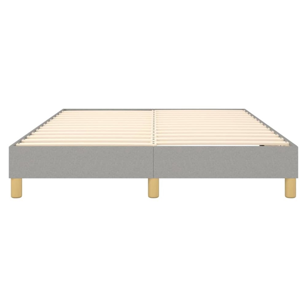 Bed Frame Light Grey 100% polyester fabric, plywood, engineered wood. Picture 5