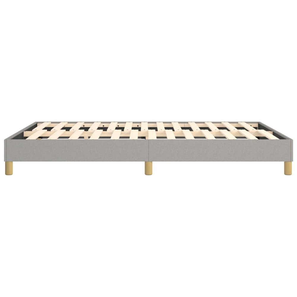 Bed Frame Light Grey 100% polyester fabric, plywood, engineered wood. Picture 6