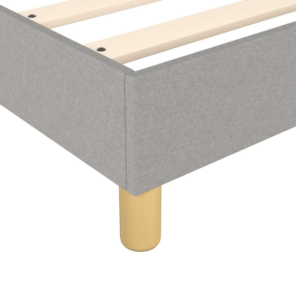 Bed Frame Light Grey 100% polyester fabric, plywood, engineered wood. Picture 7