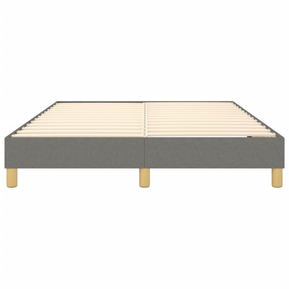 Bed Frame Dark Grey Polyester Queen Rectangular Modern. Picture 5