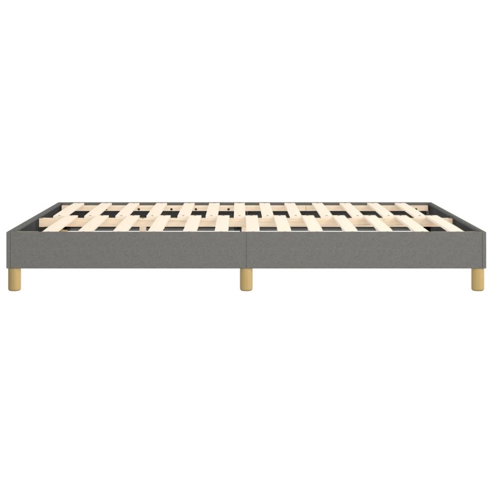 Bed Frame Dark Grey Polyester Queen Rectangular Modern. Picture 6