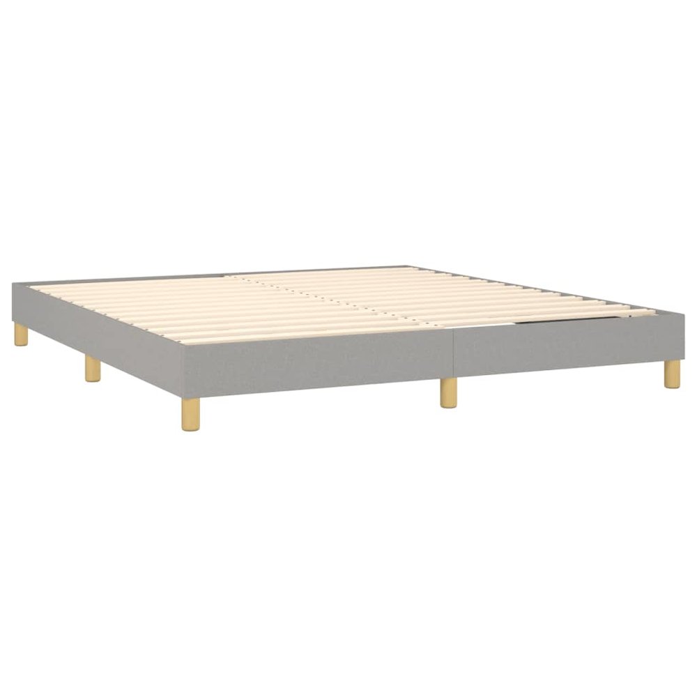 Bed Frame Light Grey 100% Polyester, Plywood, Engineered Wood. Picture 3