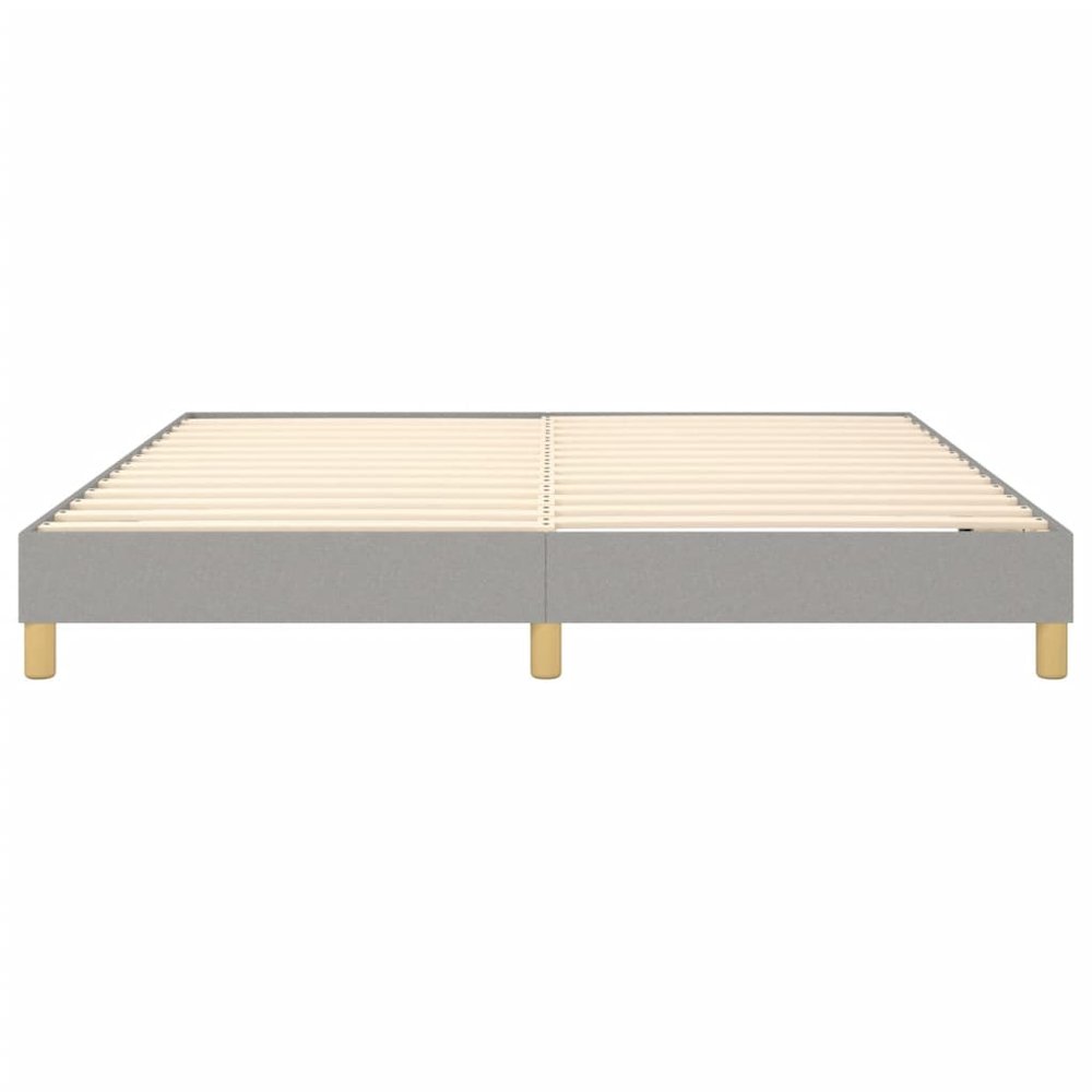 Bed Frame Light Grey 100% Polyester, Plywood, Engineered Wood. Picture 4