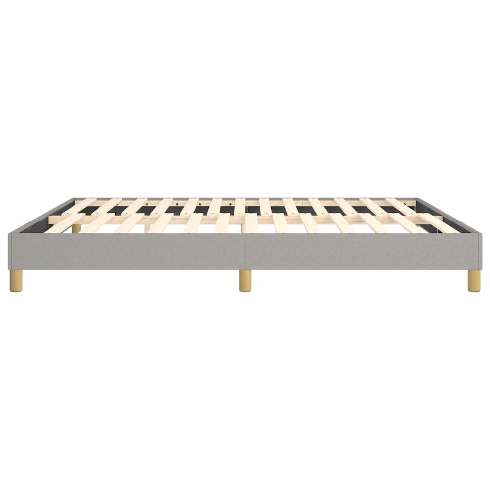 Bed Frame Light Grey 100% Polyester, Plywood, Engineered Wood. Picture 5