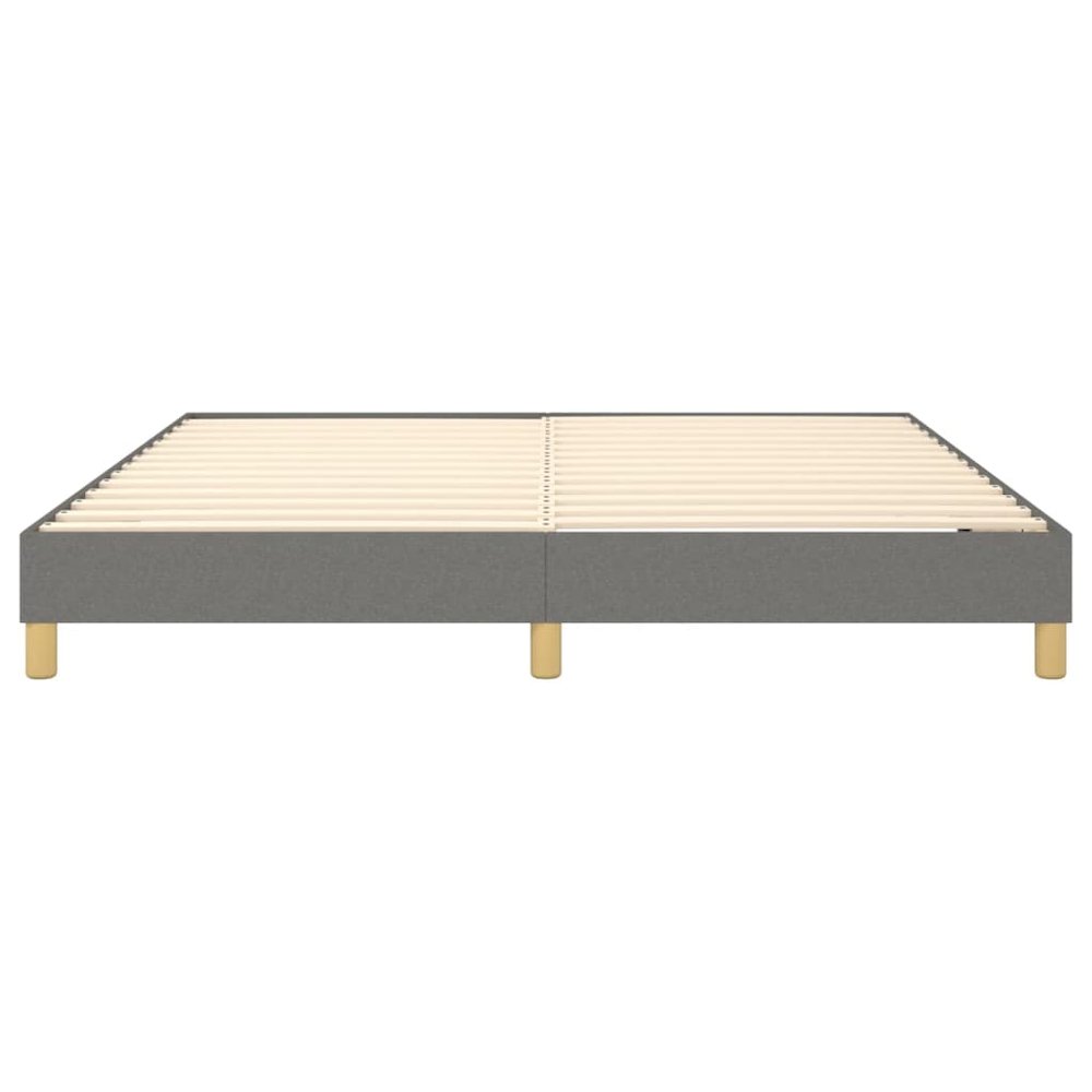 Bed Frame Dark Gray Polyester, Plywood, Engineered Wood King. Picture 5