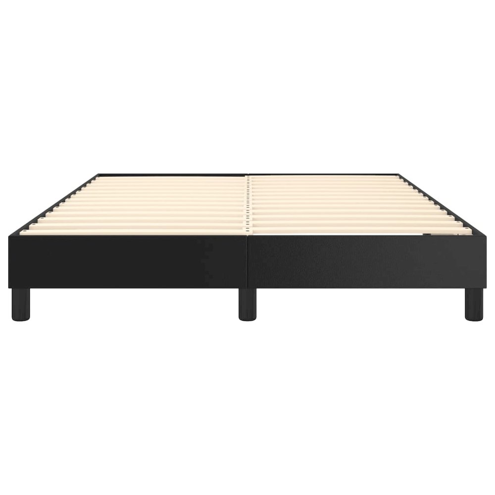 Bed Frame Black Faux leather, plywood, engineered wood Double. Picture 5