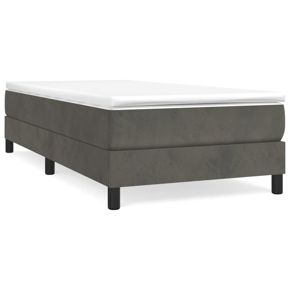 Bed Frame Dark Grey Velvet (100% polyester), plywood, engineered wood. Picture 2
