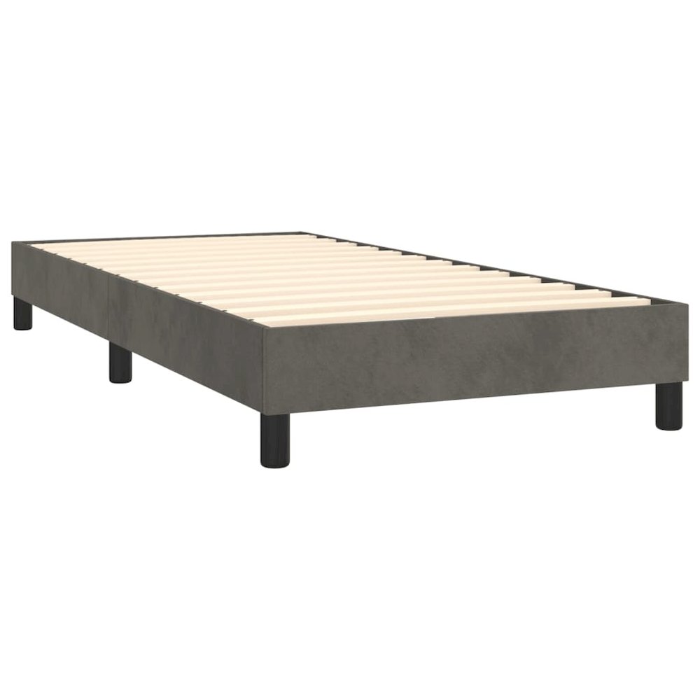 Bed Frame Dark Grey Velvet (100% polyester), plywood, engineered wood. Picture 4