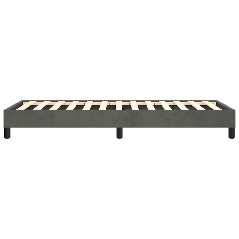 Bed Frame Dark Grey Velvet (100% polyester), plywood, engineered wood. Picture 6