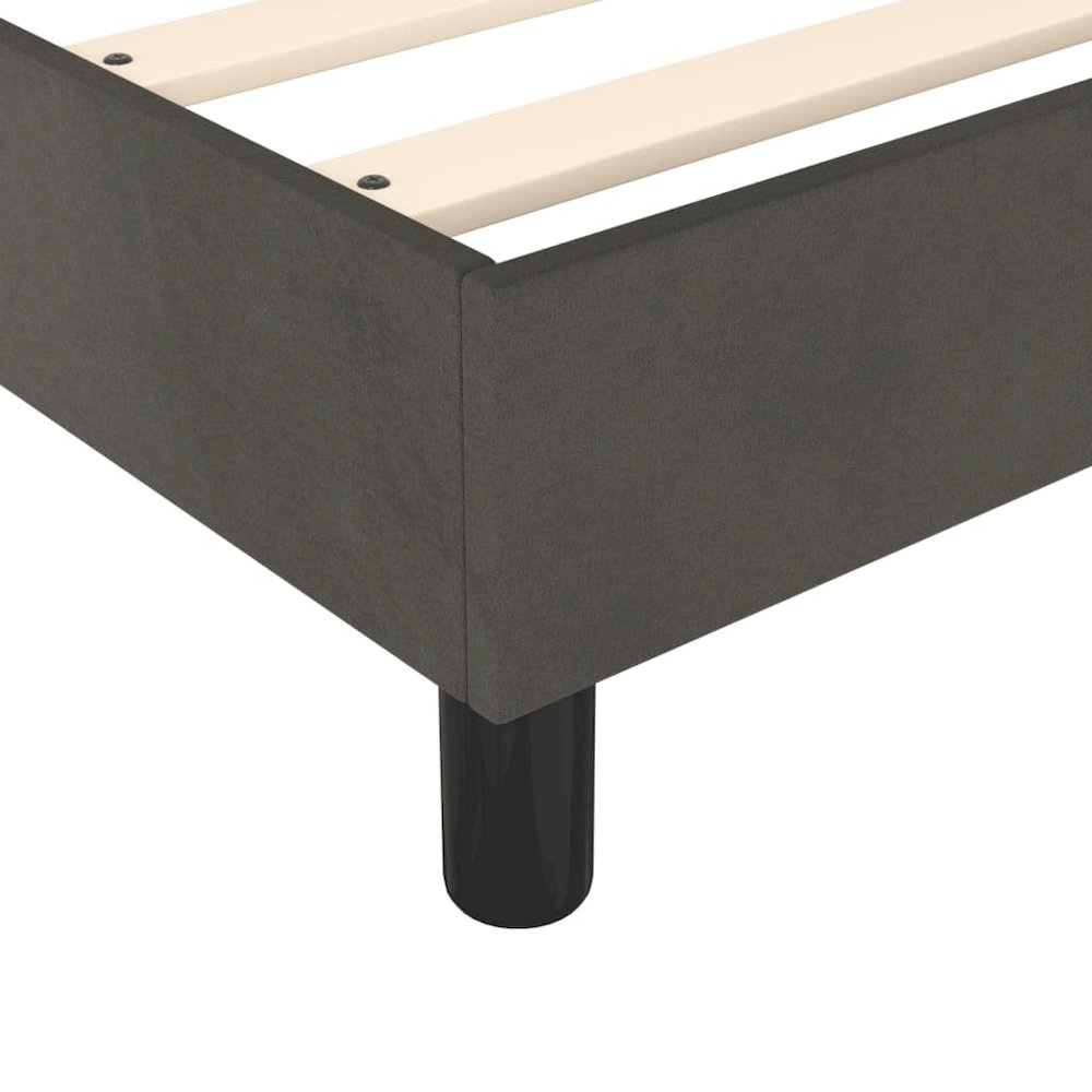 Bed Frame Dark Grey Velvet (100% polyester), plywood, engineered wood. Picture 7