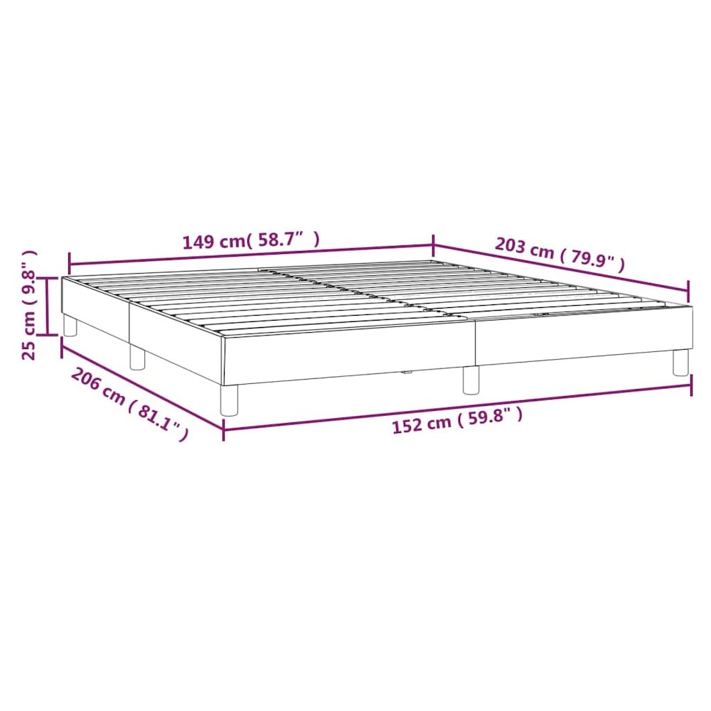 Bed Frame Dark Grey Velvet, plywood, engineered wood Queen. Picture 8