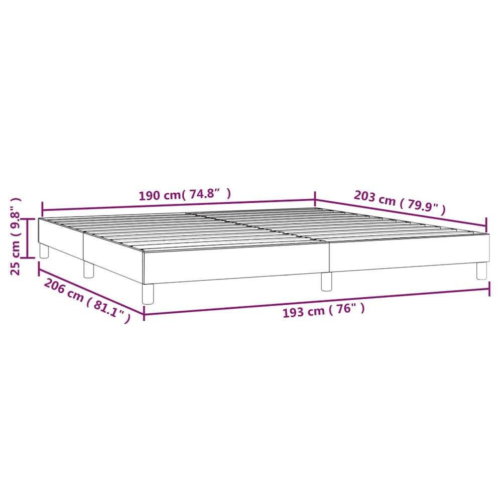 Bed Frame Light Grey Velvet, plywood, engineered wood King. Picture 9