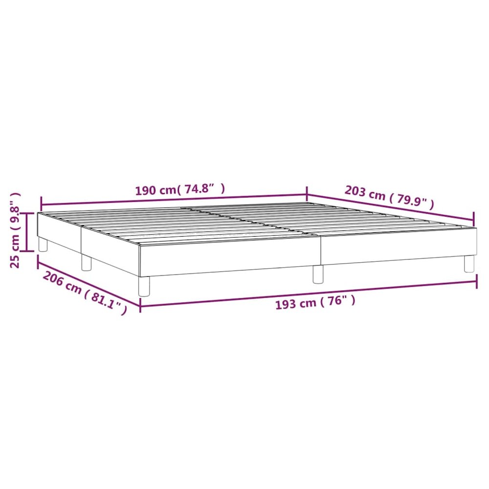 Bed Frame Dark grey Velvet, plywood, engineered wood King. Picture 9