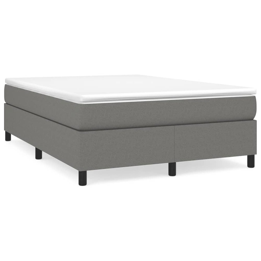 Bed Frame Dark Grey Polyester Full Modern Bed Frame. Picture 1