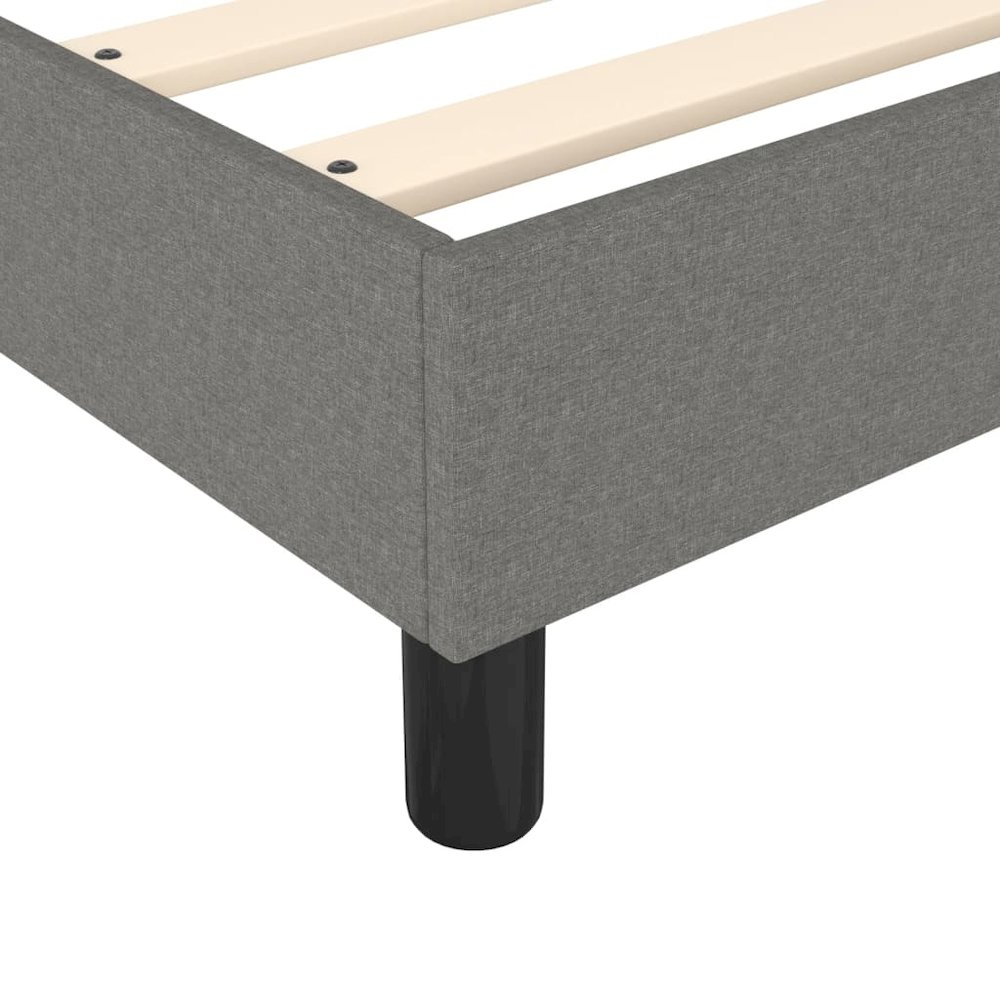 Bed Frame Dark Grey Polyester Full Modern Bed Frame. Picture 5