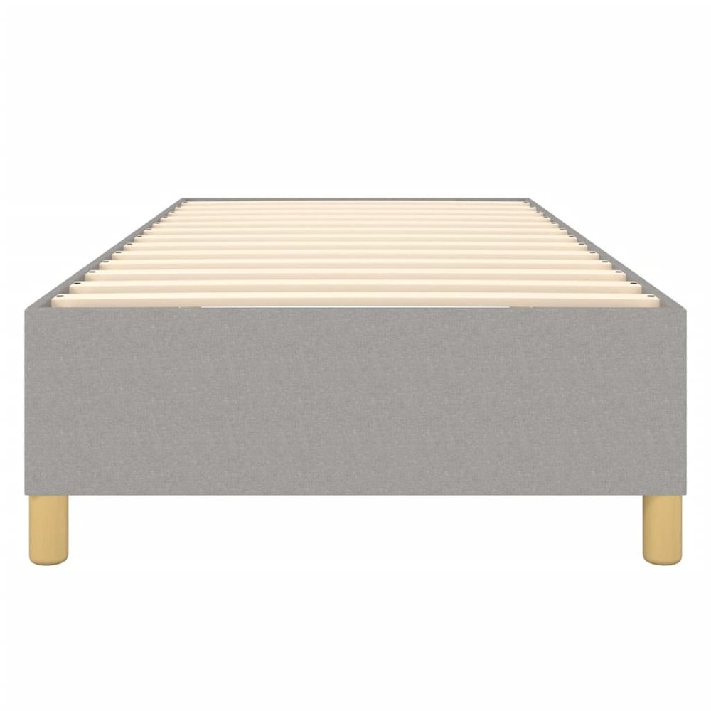 Bed Frame Light Grey 100% polyester, plywood, engineered wood. Picture 5