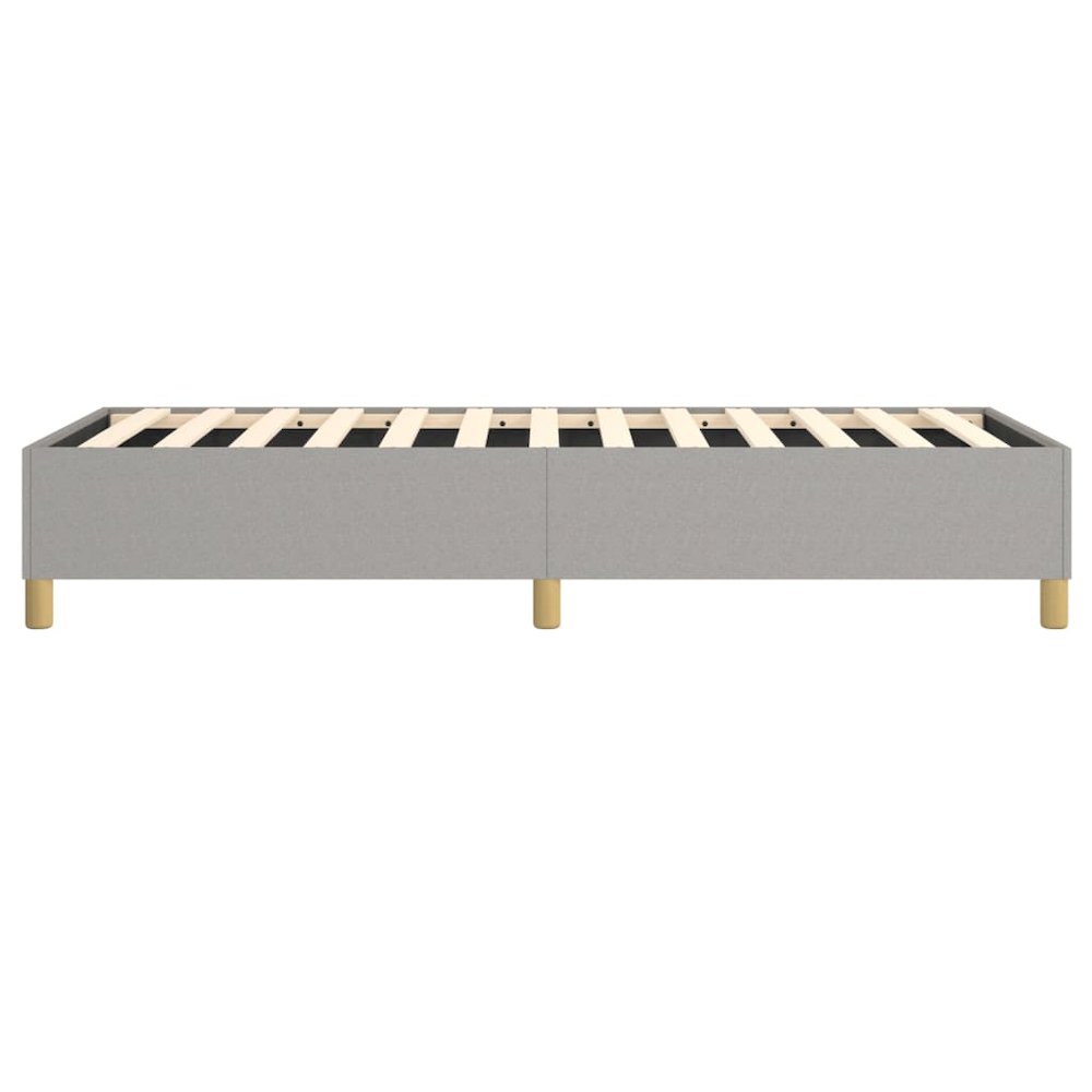 Bed Frame Light Grey 100% polyester, plywood, engineered wood. Picture 6