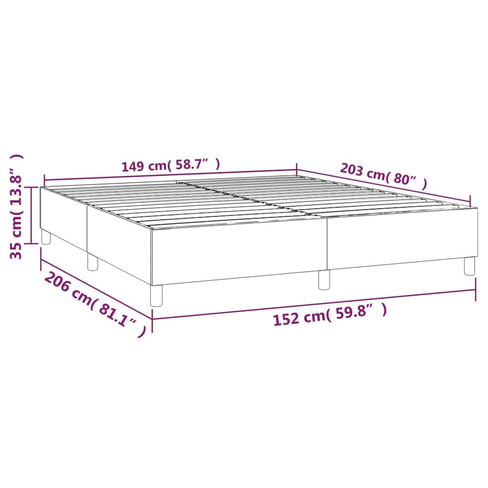 Bed Frame White Faux leather, plywood, engineered wood Queen. Picture 9